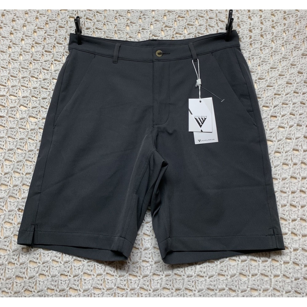 Levelwear‎ Airspeed Golf Shorts Mens Sz 30 Charcoal Gray Performance Stretch NWT